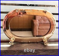 Oval brass Antique porthole Shiny Brass Gold finish port mirror Wall Hanging