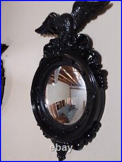 Pair (2) Syroco Eagle Convex Porthole Mirror Wall Art Hanging 4410 16 X 10