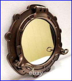 Porthole Antique Canal Boat Ship Window 15 Round Face Mirror Home & Wall Decor