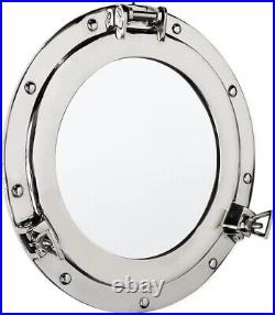 Premium Silver Lined Aluminum Nickel Coated Nautical Ship's Porthole Wall Mirror